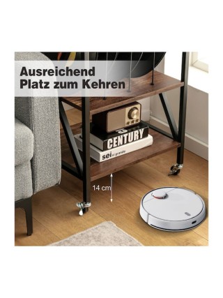 Costway Τροχήλατη Καφέ Ραφιέρα 3 Επιπέδων 52x45x75 cmJV12662DE-CF