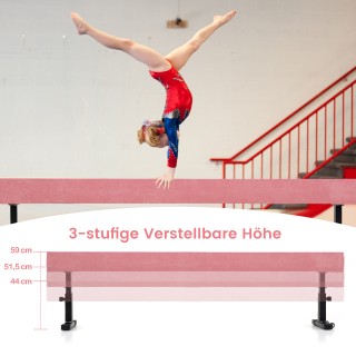 Costway  Ροζ Ρυθμιζόμενη Δοκός Ισορροπίας 226 cm Υψηλού και Χαμηλού...