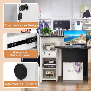 Costway Οβάλ Γραφείο Υποδοχής με Κλείδωμα Συρταριού & Ρυθμιζόμενο Ρ... Costway Οβάλ Γραφείο Υποδοχής με Κλείδωμα Συρταριού & Ρυθμιζόμενο Ρ...