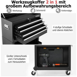 Costway Συνδυασμός Εργαλειοθήκης 2-σε-1 με Κινητές Ρόδες και Κλειδ... Costway Συνδυασμός Εργαλειοθήκης 2-σε-1 με Κινητές Ρόδες και Κλειδ...