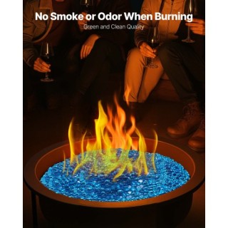 VEVOR Γυάλινοι Βότσαλοι Τζακιού 3/4-Ιντσών 20LBS Καραϊβική Μπλε για...