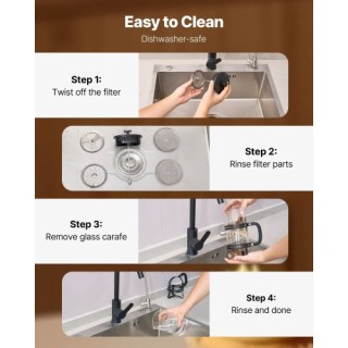 VEVOR Γαλλική Καφετιέρα 1L από Βοριοπυριτικό Γυαλί Ασημί BLKFYHBLHS... VEVOR Γαλλική Καφετιέρα 1L από Βοριοπυριτικό Γυαλί Ασημί BLKFYHBLHS...