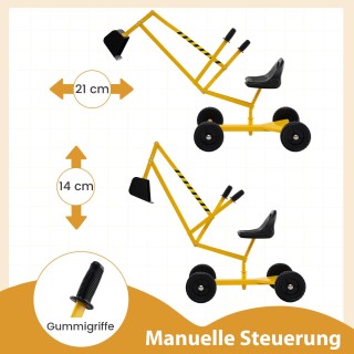 Costway  Παιδικός Εκσκαφέας Καθήμενου Τύπου με Περιστρεφόμενο Κάθισ...