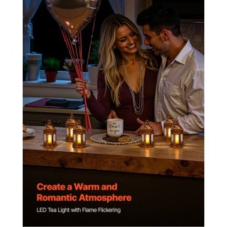 VEVOR Σετ 12 Διακοσμητικών Φαναριών με LED Κερί, Χάλκινο, 2.56 x 2.... VEVOR Σετ 12 Διακοσμητικών Φαναριών με LED Κερί, Χάλκινο, 2.56 x 2....