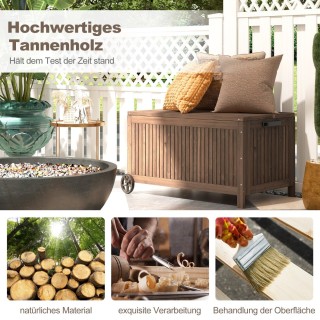 Costway Εξωτερική Ξύλινη Κιβωτός Αποθήκευσης 213lt με Αδιάβροχη Επ... Costway Εξωτερική Ξύλινη Κιβωτός Αποθήκευσης 213lt με Αδιάβροχη Επ...