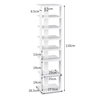 Ξύλινη Παπουτσοθήκη 8 Επιπέδων για Κατακόρυφη Οργάνωση Παπουτσιών 2...