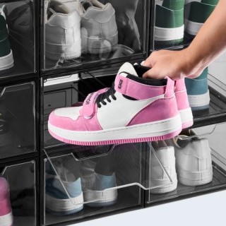 VEVOR Διαφανείς Μαύρες Στοιβαζόμενες Θήκες Παπουτσιών 9τμχ για Μέγε... VEVOR Διαφανείς Μαύρες Στοιβαζόμενες Θήκες Παπουτσιών 9τμχ για Μέγε...