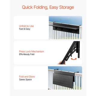 VEVOR Πτυσσόμενο Τραπέζι Μπαλκονιού 12 x 48 ιν. FXGZMZ12INCHJ4NJOV0