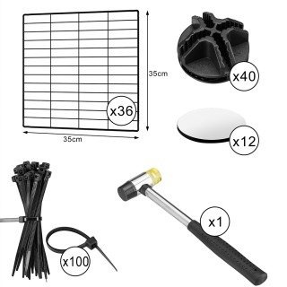 BAKAJI Περίφραξη Μικρών Ζώων Προσαρμόσιμη για Χάμστερ Κουνέλια 36 τ...