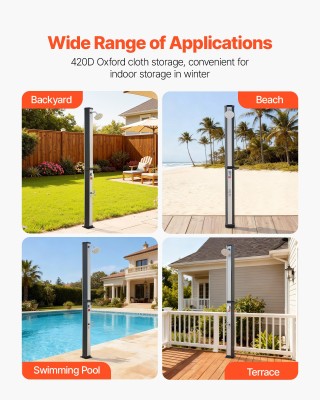 VEVOR Εξωτερικό Ντους 35L με Ηλιακή Θέρμανση & Ρυθμιζόμενη Θερμοκρα...