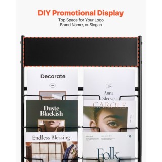 VEVOR Ραφιέρα Προβολής Εντύπων με 20 Θήκες, Μεταλλική Φορητή Βάση γ...