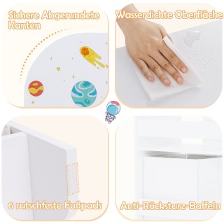 Costway  Παιδική Βιτρίνα Αποθήκευσης με Ράφια και Υφασμάτινα Συρτάρ...