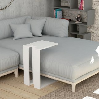 BAKAJI Τραπεζάκι Καφέ Πλαϊνό Καναπέ MDF Λευκό 57x40x30εκ 02813686