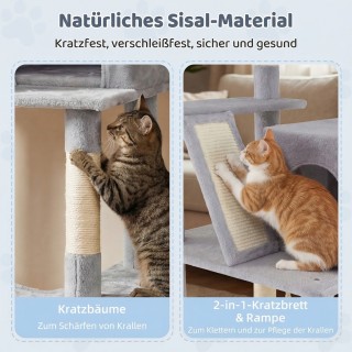 Costway Δέντρο γάτας 158 εκ. πολυεπίπεδο με πλατφόρμα, φωλιά, αιώρα...