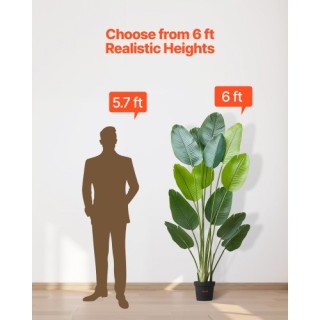 VEVOR Δέντρο Τεχνητής Στρελίτζιας 1829mm με Γλάστρα για Εσωτερικούς...