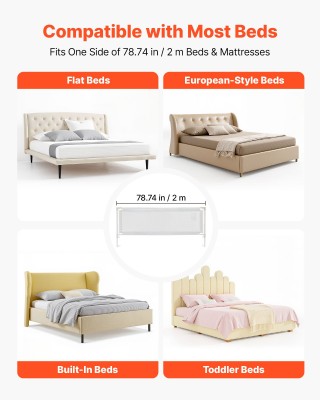 VEVOR Παιδικό Κάγκελο Κρεβατιού 2000x890 mm YYECLHHLBYSX7BGHE001V0 VEVOR Παιδικό Κάγκελο Κρεβατιού 2000x890 mm YYECLHHLBYSX7BGHE001V0