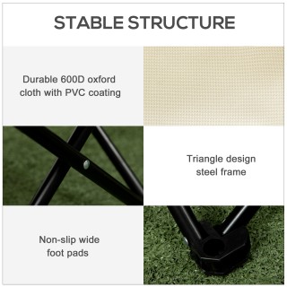 Outsunny Oxford υφασμάτινη πτυσσόμενη καρέκλα κάμπινγκ με πλαϊνή τσ... Outsunny Oxford υφασμάτινη πτυσσόμενη καρέκλα κάμπινγκ με πλαϊνή τσ...