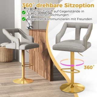 Costway Πολυτελή Ρυθμιζόμενα Σκαμπό Μπαρ με Βελούδινη Επένδυση και ... Costway Πολυτελή Ρυθμιζόμενα Σκαμπό Μπαρ με Βελούδινη Επένδυση και ...