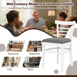 Costway Σετ Ξύλινων Καρεκλών Τραπεζαρίας 2 Τεμαχίων με Τεχνητό Δέρμ...