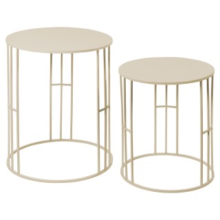 Galileo Σετ 2 στρογγυλά τραπεζάκια σαλονιού στοιβαζόμενα από σφυρήλ...