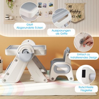 Costway Σετ 6 σε 1 Τραπέζι και Καβαλέτο με Αναστρέψιμη Επιφάνεια γι...