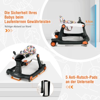 Costway  2 σε 1 Περπατούρα με Ρυθμιζόμενη Ταχύτητα και Ύψος για Μωρ...