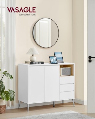 VASAGLE Λευκός Μπουφές Αποθήκευσης με Ρυθμιζόμενο Ράφι και 3 Συρτάρ... VASAGLE Λευκός Μπουφές Αποθήκευσης με Ρυθμιζόμενο Ράφι και 3 Συρτάρ...