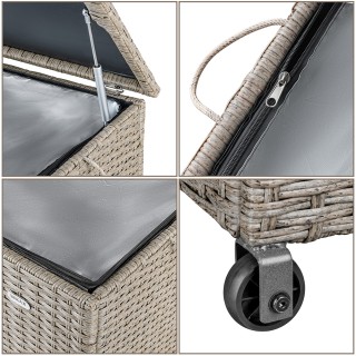 BAKAJI Κουτί Αποθήκευσης Κήπου Πολυρατάν Αδιάβροχο με 2 Ρόδες Κρέμ... BAKAJI Κουτί Αποθήκευσης Κήπου Πολυρατάν Αδιάβροχο με 2 Ρόδες Κρέμ...