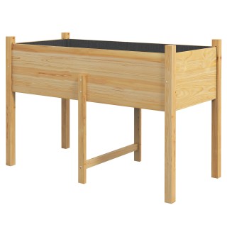 Outsunny Raised Vegetable Garden με 2 τρύπες αποστράγγισης και τσάν...