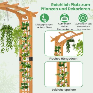 Costway Ξύλινη Πέργκολα Κήπου με Σκεπή και Πορτοκαλί Πλέγμα L NP123...