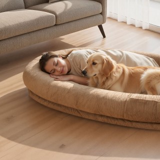 VEVOR Ορθοπεδικό Κρεβάτι Σκύλων για Ανθρώπους - Καφέ, 1770 x 1230 x...