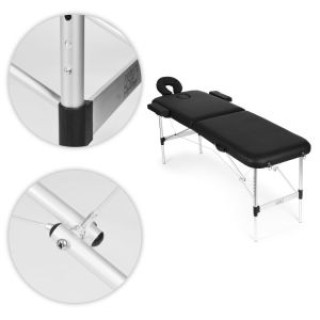 ModernHome Πτυσσόμενο Κρεβάτι Μασάζ 2 ζωνών Αλουμινίου με Βαλίτσα κ...