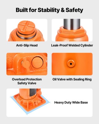 VEVOR Υδραυλικός Γρύλος Μπουκάλι, Ανυψωτική Ικανότητα 12 Τόνων, Ανυ... VEVOR Υδραυλικός Γρύλος Μπουκάλι, Ανυψωτική Ικανότητα 12 Τόνων, Ανυ...