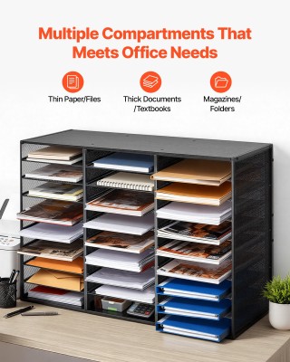 VEVOR Οργανωτής Αλληλογραφίας με 27 Θέσεις, Μεταλλικός Ταξινομητής ...