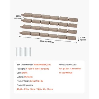 VEVOR Περίγραμμα Κήπου με Ψευδοπέτρα για Μονοπάτια RZSPZXCCZS00MU8Y3V0