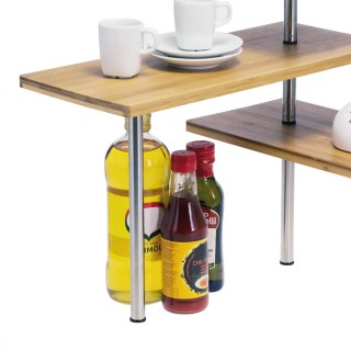 BAKAJI Γωνιακό Ράφι Κουζίνας με 3 Ράφια από Ξύλο Μπαμπού και Ατσάλ... BAKAJI Γωνιακό Ράφι Κουζίνας με 3 Ράφια από Ξύλο Μπαμπού και Ατσάλ...