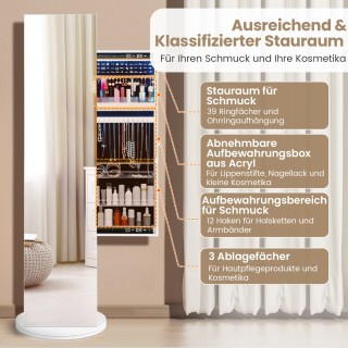 Costway Περιστρεφόμενη Ντουλάπα Κοσμημάτων με Ολόσωμο Καθρέφτη και... Costway Περιστρεφόμενη Ντουλάπα Κοσμημάτων με Ολόσωμο Καθρέφτη και...