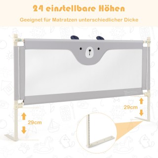 Costway Προστατευτικό Κάγκελο Κρεβατιού για Παιδιά 180 cm - Γκρι BS... Costway Προστατευτικό Κάγκελο Κρεβατιού για Παιδιά 180 cm - Γκρι BS...