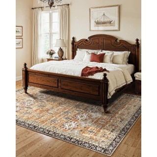 VEVOR Μεγάλο Αντιολισθητικό Χαλί 7.5x9.5 ft Vintage Καφέ Πράσινο JX...