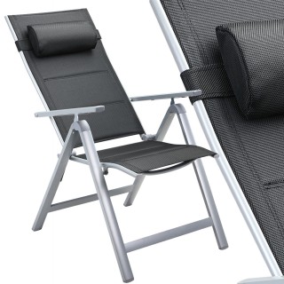BAKAJI Σετ 2 Καρέκλες Κήπου Αλουμινίου Υψηλής Πλάτης Επιπλέον Επένδ...