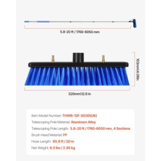 VEVOR Κιτ Καθαρισμού Ηλιακών Πάνελ με Επεκτεινόμενο Κοντάρι 6m TYND...