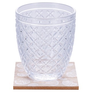 Villa dEste Home Σετ 4 Σουβέρ από Ξύλο MDF σε Στυλ Ακτής Ωκεανού 59...