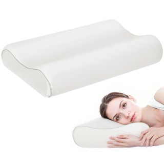 HOMCOM Μαξιλάρι Αυχένα με Memory Foam διπλού ύψους με αφαιρούμενο κ...