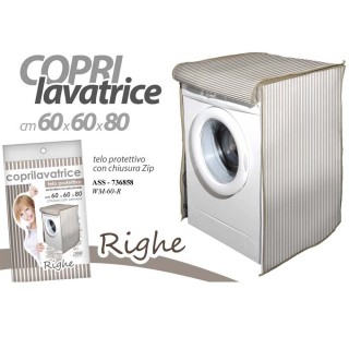 BAKAJI Κάλυμμα Πλυντηρίου Ριγέ Τόρτορα με Φερμουάρ 60x60x80 εκ. 020...