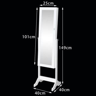 BAKAJI Ντουλάπι Κοσμημάτων με Καθρέφτη Ginevra σε Λευκό Χρώμα 02822465