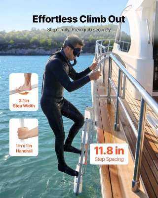 VEVOR Αναδιπλούμενη Σκάλα Ντοκ για Σκάφος, Αλουμινίου, 4 Σκαλοπάτια... VEVOR Αναδιπλούμενη Σκάλα Ντοκ για Σκάφος, Αλουμινίου, 4 Σκαλοπάτια...