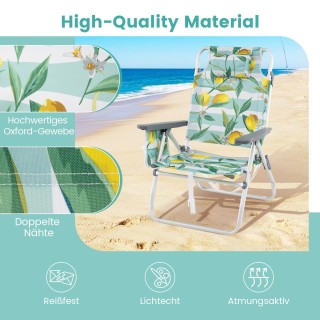 Costway  Πτυσσόμενα Καμπινγκ Καθίσματα με Ρυθμιζόμενη Πλάτη & Τραπέ...