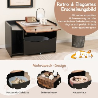 Costway Άνετη και Στυλάτη Κρυφή Τουαλέτα Γάτας με Ρετρό Σχεδιασμό ... Costway Άνετη και Στυλάτη Κρυφή Τουαλέτα Γάτας με Ρετρό Σχεδιασμό ...