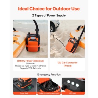 VEVOR Ασύρματη Αντλία SUP 20PSI με Επαναφορτιζόμενη Μπαταρία και Φω... VEVOR Ασύρματη Αντλία SUP 20PSI με Επαναφορτιζόμενη Μπαταρία και Φω...