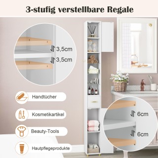 Costway Ντουλάπι Μπάνιου με Φωτισμό, Συρτάρι & 3 Γυάλινες Ράφια 18... Costway Ντουλάπι Μπάνιου με Φωτισμό, Συρτάρι & 3 Γυάλινες Ράφια 18...